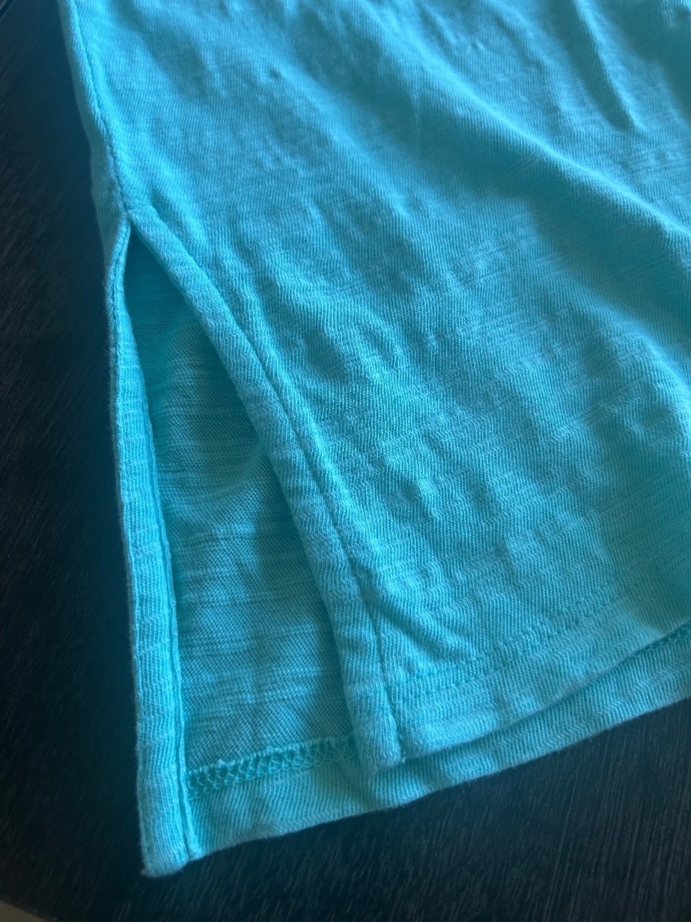ANTHROPOLOGIE Lilla P Aqua Slub Knit Cotton Long Sleeve Tee Size S EUC - Picture 6 of 7